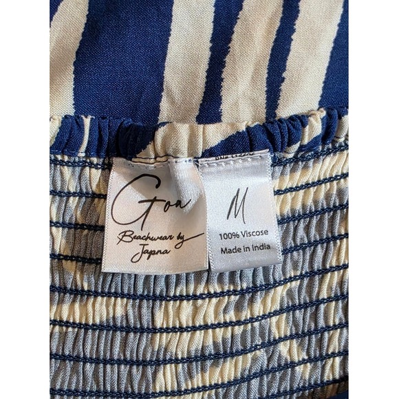 Goa Beachwear by Japna Maxi Dress Womens Medium Blue White Abstract Excellent - Picture 8 of 8